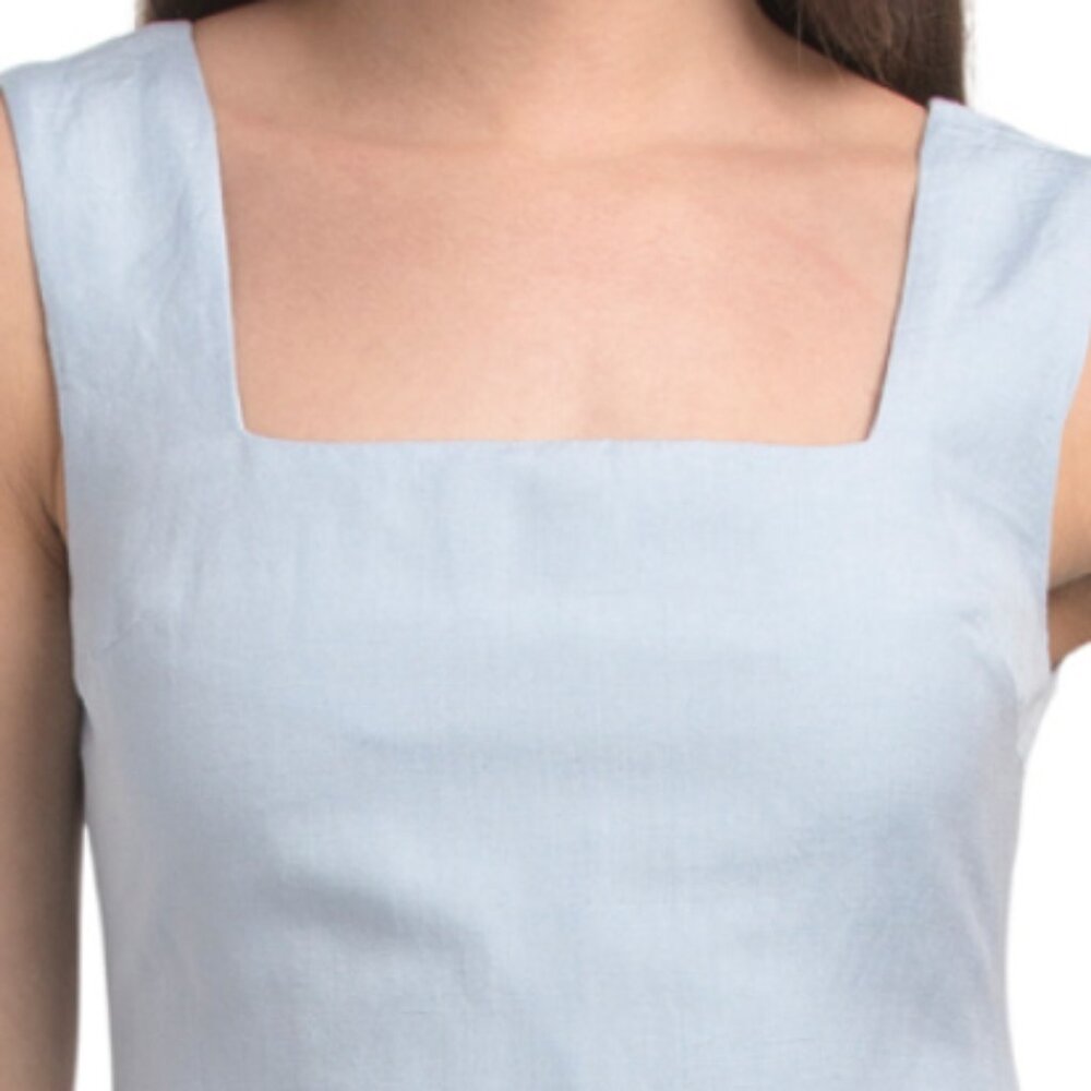 FRENCH CONNECTION Birdie Linen Blend Square Neck Mini Dress - Picture 3 of 4